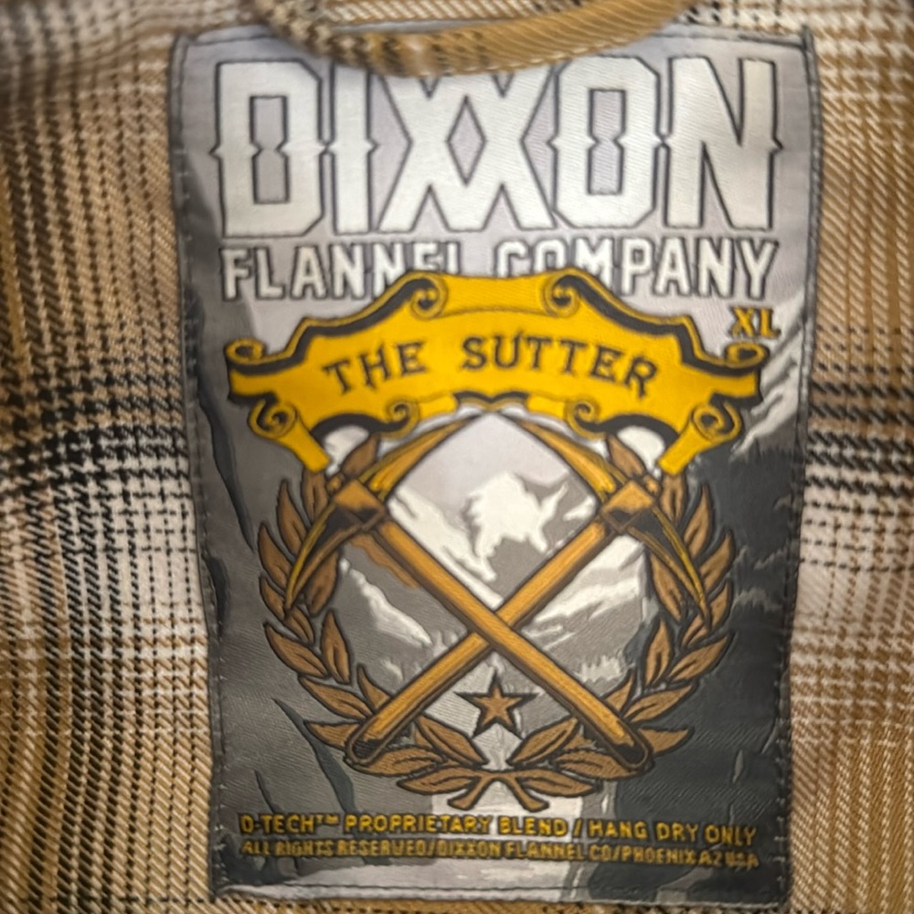 DIXXON Women's Plaid Button Down Shirt - Tan and Black